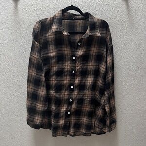 Plaid Button-Up Shirt